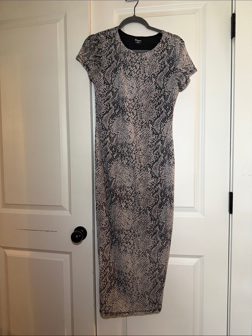 Snake Print Mesh Bodycon Midi Dress Sheer Goth Alt Grunge Size  Size L
